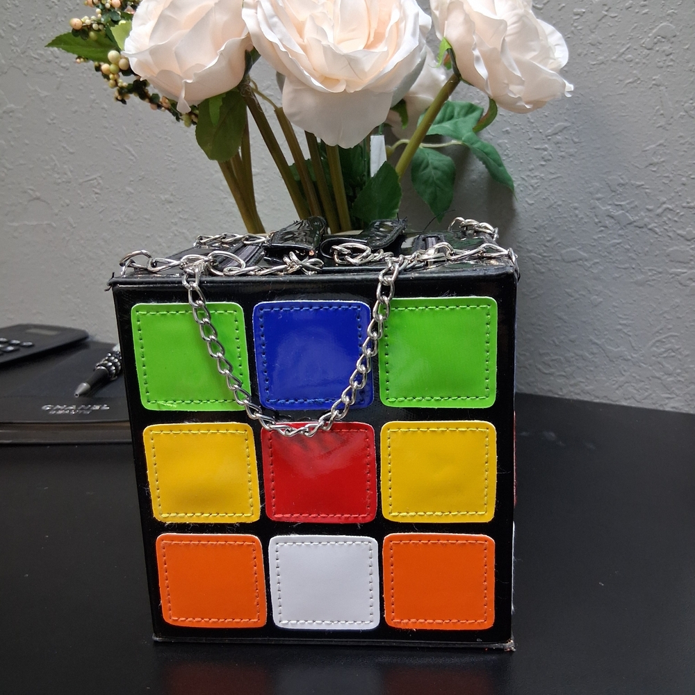 Rubiks Cube Chain Hand Bag